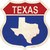 Texas Silhouette Novelty Highway Shield Sticker Decal