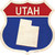 Utah Silhouette Novelty Highway Shield Sticker Decal