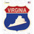 Virginia Silhouette Novelty Highway Shield Sticker Decal