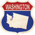 Washington Silhouette Novelty Highway Shield Sticker Decal