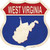 West Virginia Silhouette Novelty Highway Shield Sticker Decal