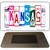 Kansas License Plate Tag Art Novelty Metal Magnet