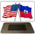 Haiti Crossed US Flag Novelty Metal Magnet