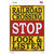 Railroad Crossing Stop Look Listen Novelty Rectangle Sticker Decal