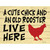 Cute Chick Old Rooster Live Here Novelty Rectangle Sticker Decal