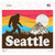 Seattle Bigfoot Silhouette Novelty Rectangle Sticker Decal