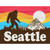 Seattle Bigfoot Silhouette Novelty Rectangle Sticker Decal