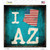 I Love Arizona Novelty Square Sticker Decal