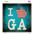 I Love Georgia Novelty Square Sticker Decal