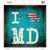 I Love Maryland Novelty Square Sticker Decal