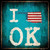 I Love Oklahoma Novelty Square Sticker Decal