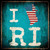 I Love Rhode Island Novelty Square Sticker Decal