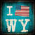 I Love Wyoming Novelty Square Sticker Decal