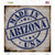 Arizona Stamp On Wood Novelty Square Sticker Decal