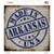 Arkansas Stamp On Wood Novelty Square Sticker Decal