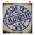 California Stamp On Wood Novelty Square Sticker Decal