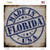 Florida Stamp On Wood Novelty Square Sticker Decal