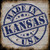 Kansas Stamp On Wood Novelty Square Sticker Decal