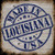 Louisiana Stamp On Wood Novelty Square Sticker Decal
