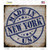 New York Stamp On Wood Novelty Square Sticker Decal