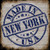 New York Stamp On Wood Novelty Square Sticker Decal