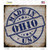 Ohio Stamp On Wood Novelty Square Sticker Decal