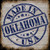 Oklahoma Stamp On Wood Novelty Square Sticker Decal