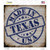 Texas Stamp On Wood Novelty Square Sticker Decal