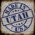 Utah Stamp On Wood Novelty Square Sticker Decal