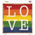 Love Quadrent Rainbow Novelty Square Sticker Decal
