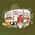 Camping Gnome Novelty Square Sticker Decal