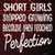Short Girls Reached Perfection Novelty Square Sticker Decal