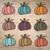 Nine Colored Pumpkins Novelty Square Sticker Decal