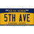 5th Ave New York Metal Novelty License Plate