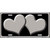 Solid Grey Centered Hearts Black Novelty License Plate