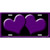 Solid Purple Centered Hearts Black Novelty License Plate