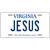 Jesus Virginia Metal Novelty License Plate