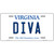 Diva Virginia Metal Novelty License Plate