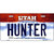 Hunter Utah Metal Novelty License Plate