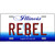 Rebel Illinois Metal Novelty License Plate