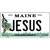 Jesus Maine Metal Novelty License Plate