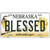 Blessed Nebraska Metal Novelty License Plate