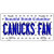 Canucks Fan British Columbia Novelty Metal License Plate