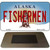 Fisherman Alaska State Novelty Metal Magnet M-9596