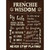 Frenchie Wisdom Metal Novelty Parking Sign