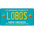 Lobos New Mexico Teal Novelty Metal License Plate