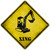 Backhoe Xing Novelty Metal Crossing Sign