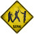 Three Martial Artists Practicing With Weapons Xing Novelty Metal Crossing Sign