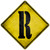 Letter R Xing Novelty Metal Crossing Sign