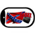 Rebel Cap and Confederate Flag Metal Novelty Dog Tag Necklace DT-152